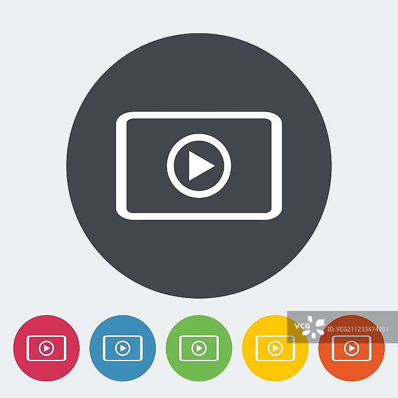视频播放器扁平图标图片素材
