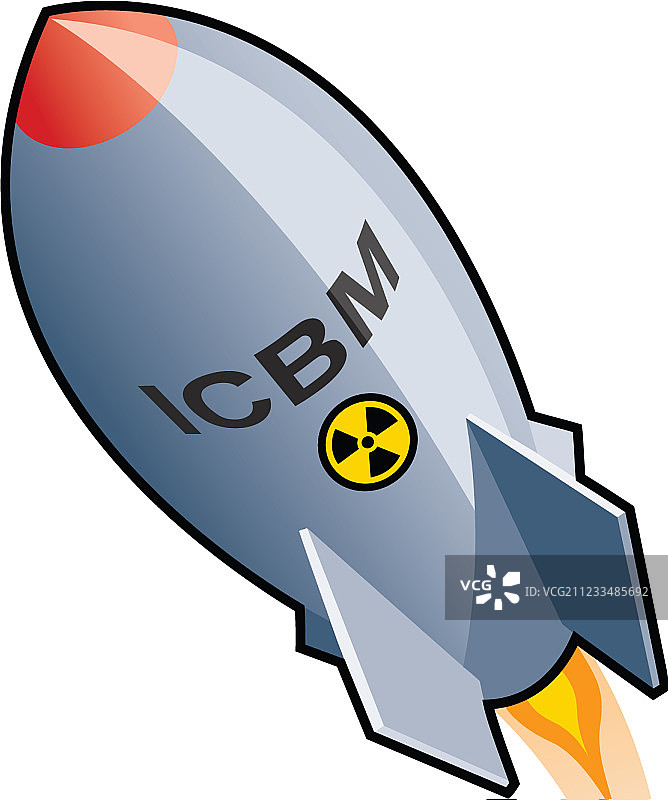 来袭的洲际弹道导弹图片素材