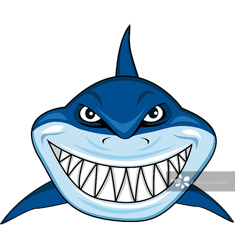 微笑的鲨鱼卡通形象图片素材