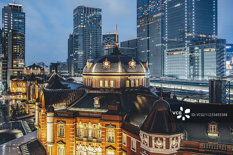东京站夜景图片素材
