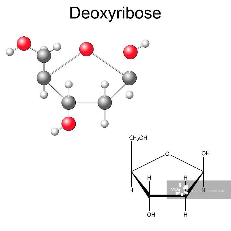 脱氧核糖的化学结构式图片素材
