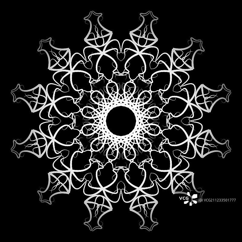 黑白曼陀罗图片素材