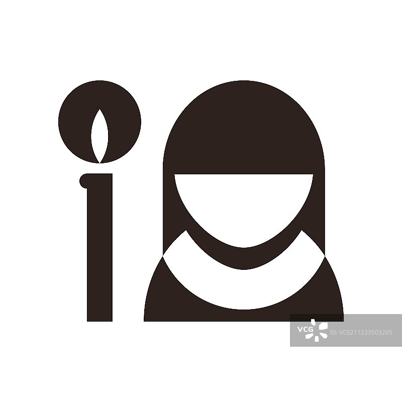 修女和蜡烛图标图片素材