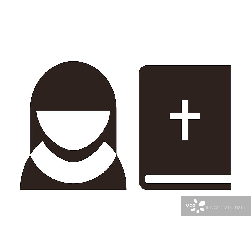 修女与圣经图标图片素材