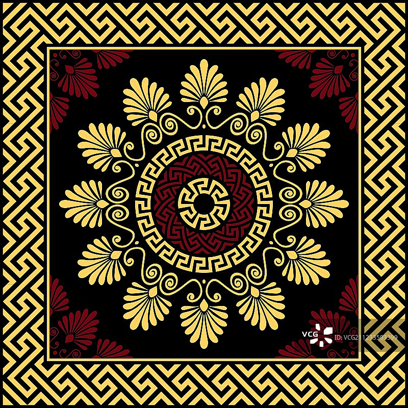 传统复古金色希腊饰品图片素材