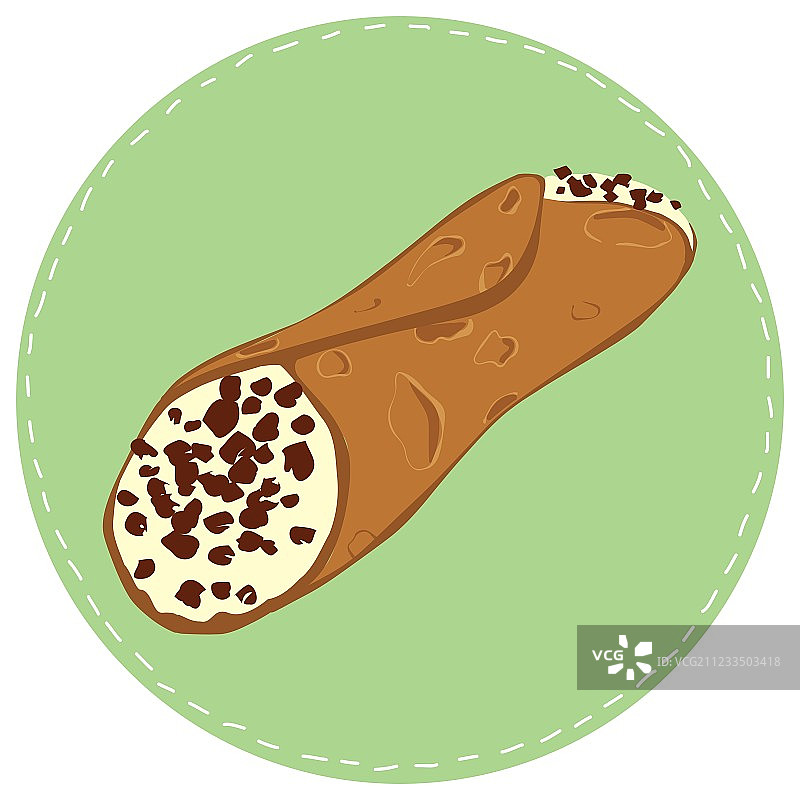 西西里特色甜点：奶油甜馅煎饼卷图片素材