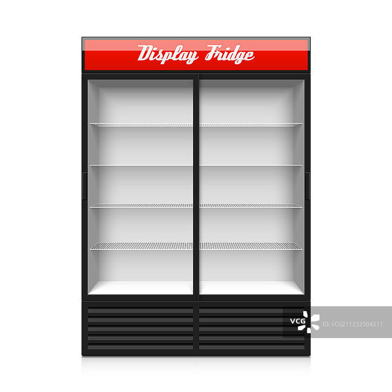 双层玻璃滑动门展示冰箱图片素材