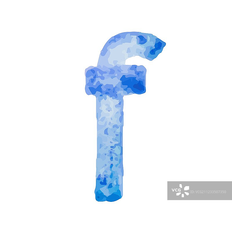 彩色水彩字母F图片素材