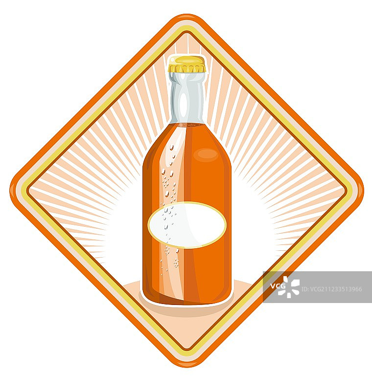 复古风格的橙色苏打水瓶图片素材