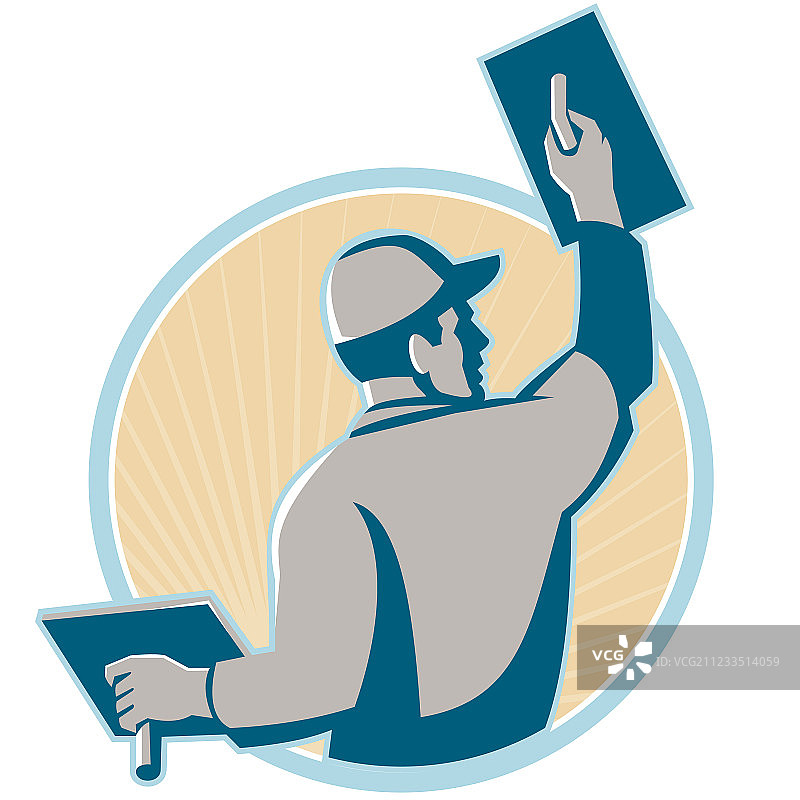 泥水匠建筑工人瓦刀图片素材