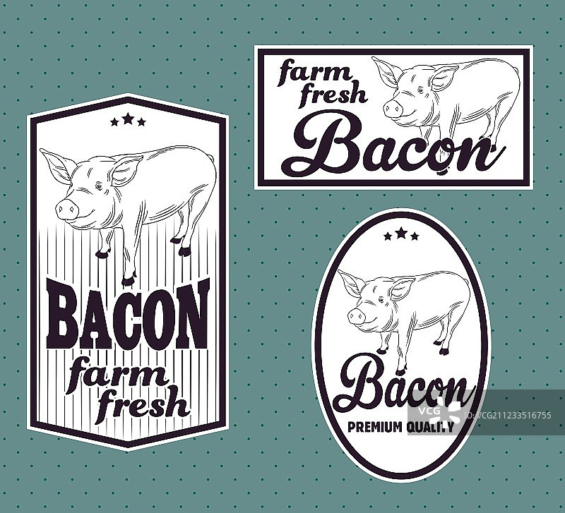 培根复古标签合集图片素材