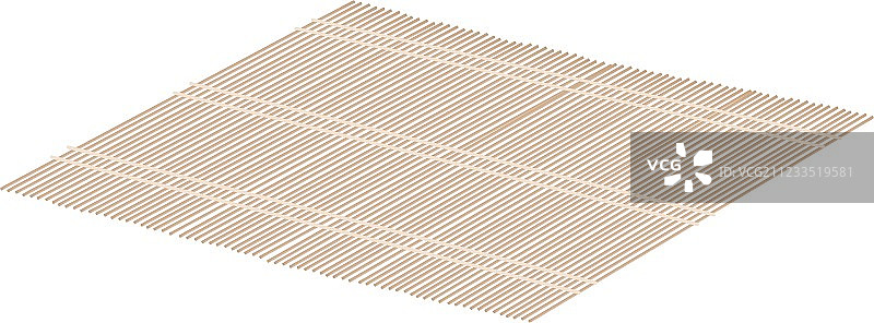 白色背景上的棕色竹垫图片素材