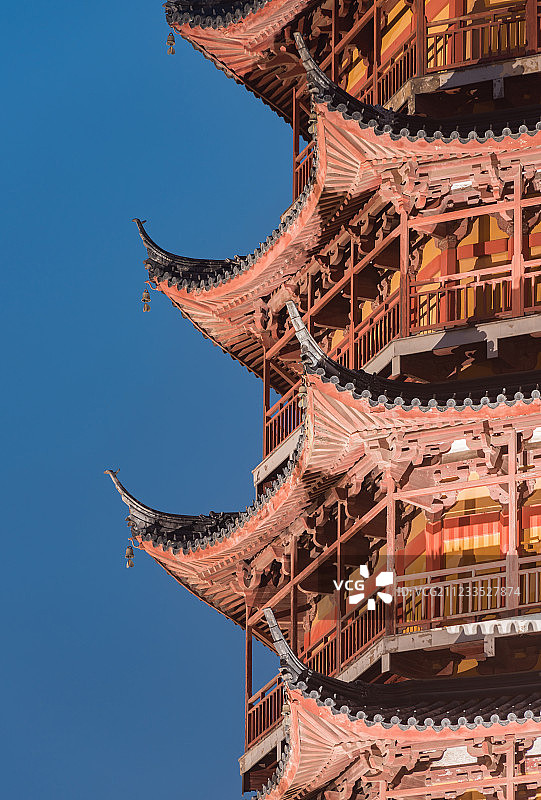 苏州北寺塔夜景风光夜景特写图片素材