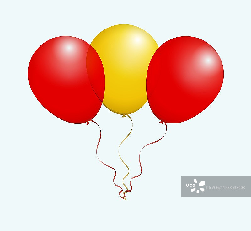 红黄色气球：西班牙国旗配色图片素材