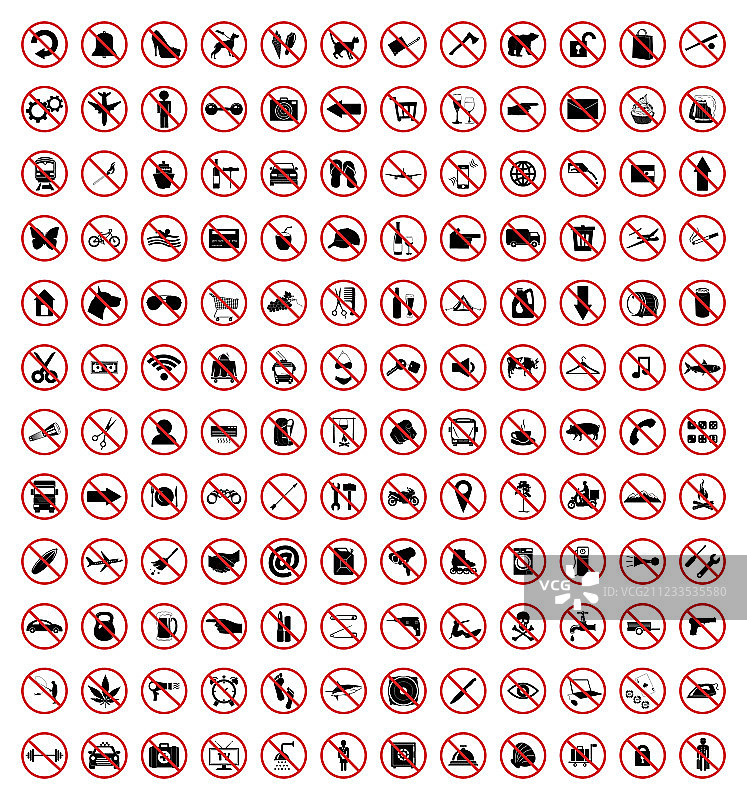 禁止标志合集图片素材