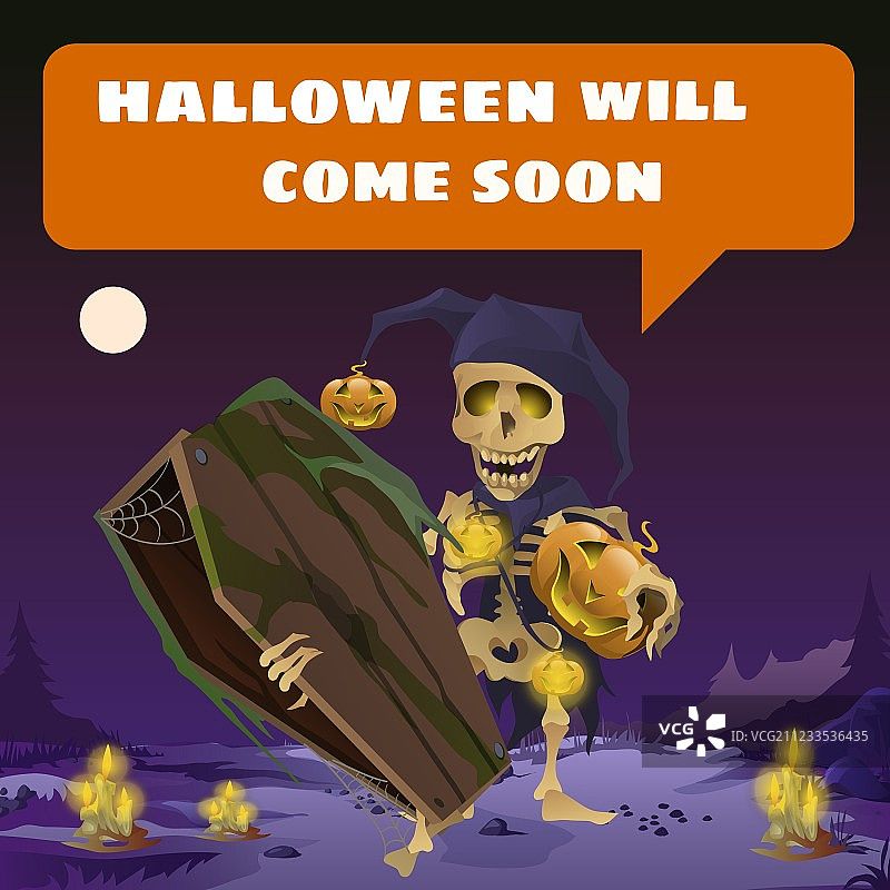 从石棺中出来的骷髅图片素材