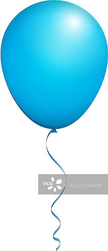 白色背景上的彩色光面蓝色气球图片素材