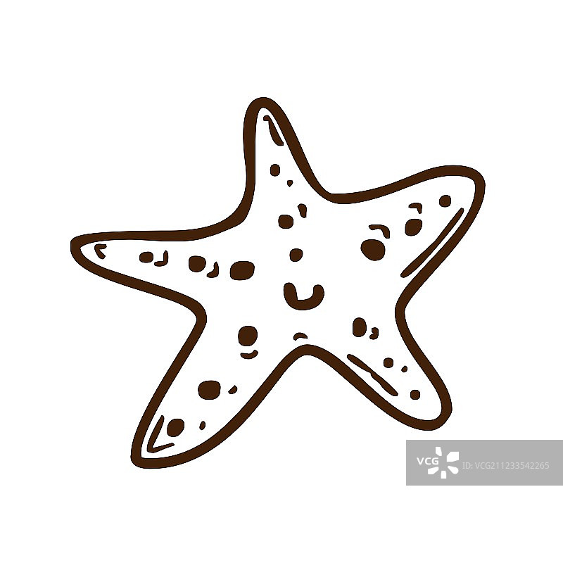手绘海星图片素材