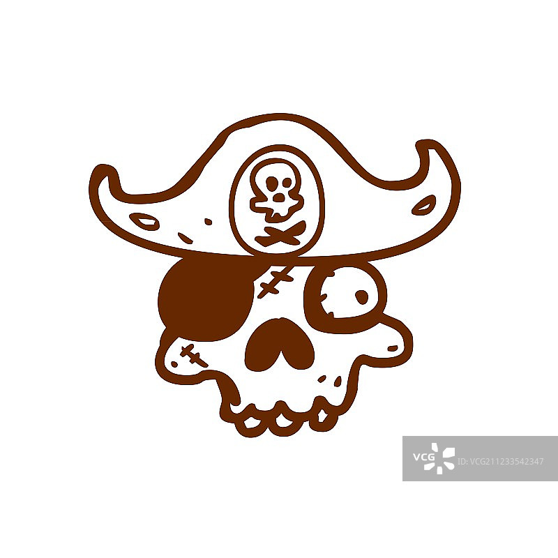 手绘海盗骷髅头图片素材