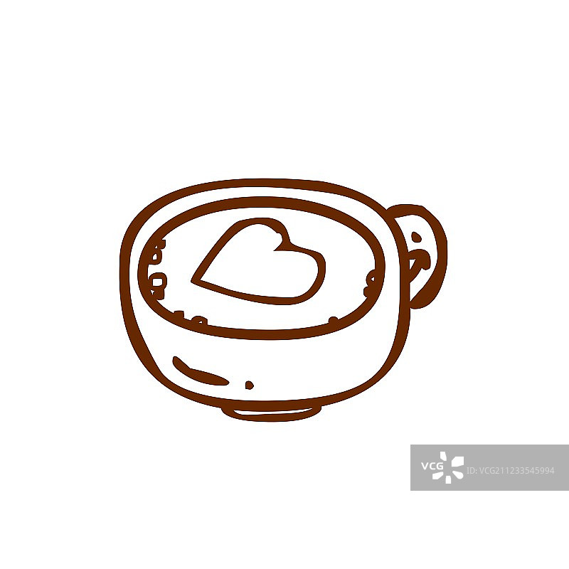 手绘爱心咖啡图片素材