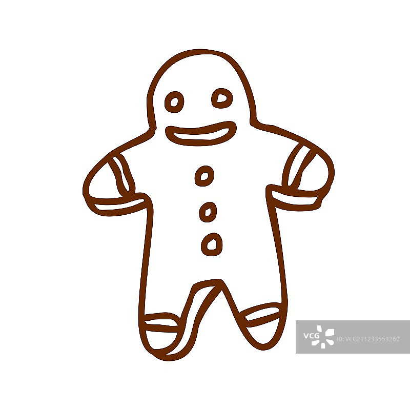 手绘姜饼人图片素材