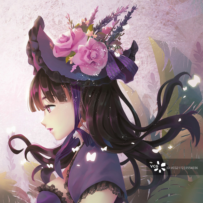 侧面女生图片素材