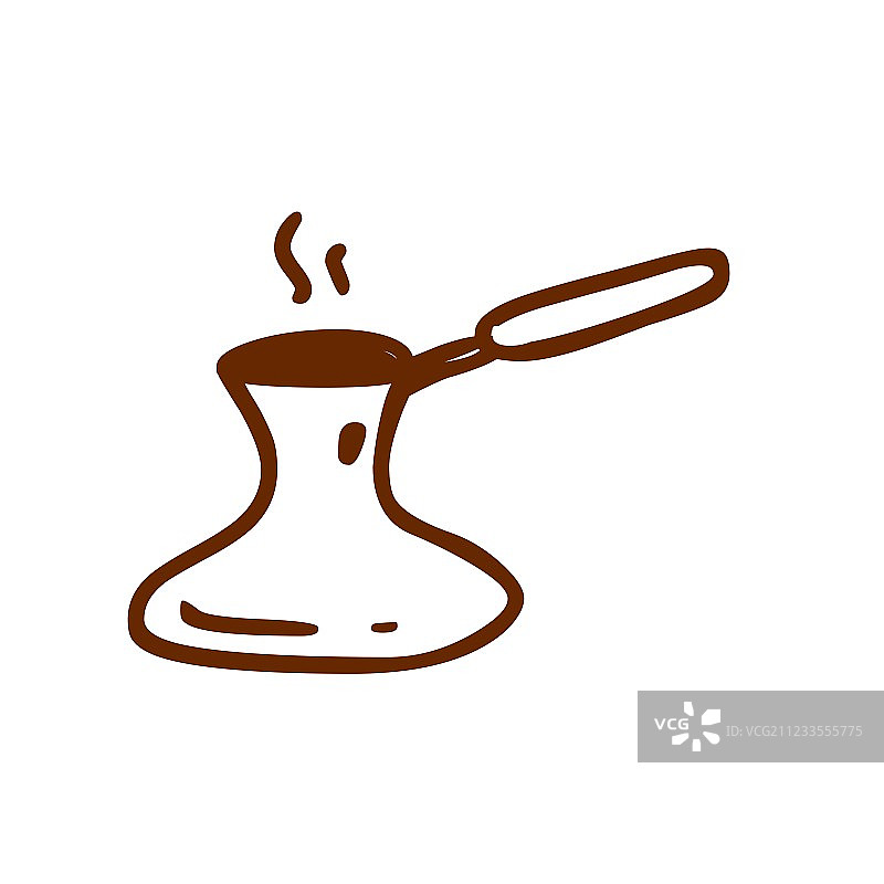 手绘土耳其咖啡壶图片素材