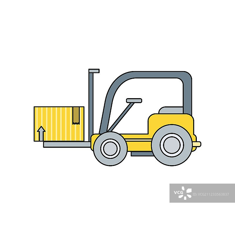堆垛机扁平风格图标设计图片素材