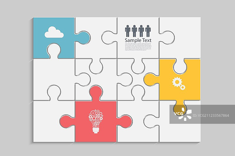 抽象拼图四图片素材