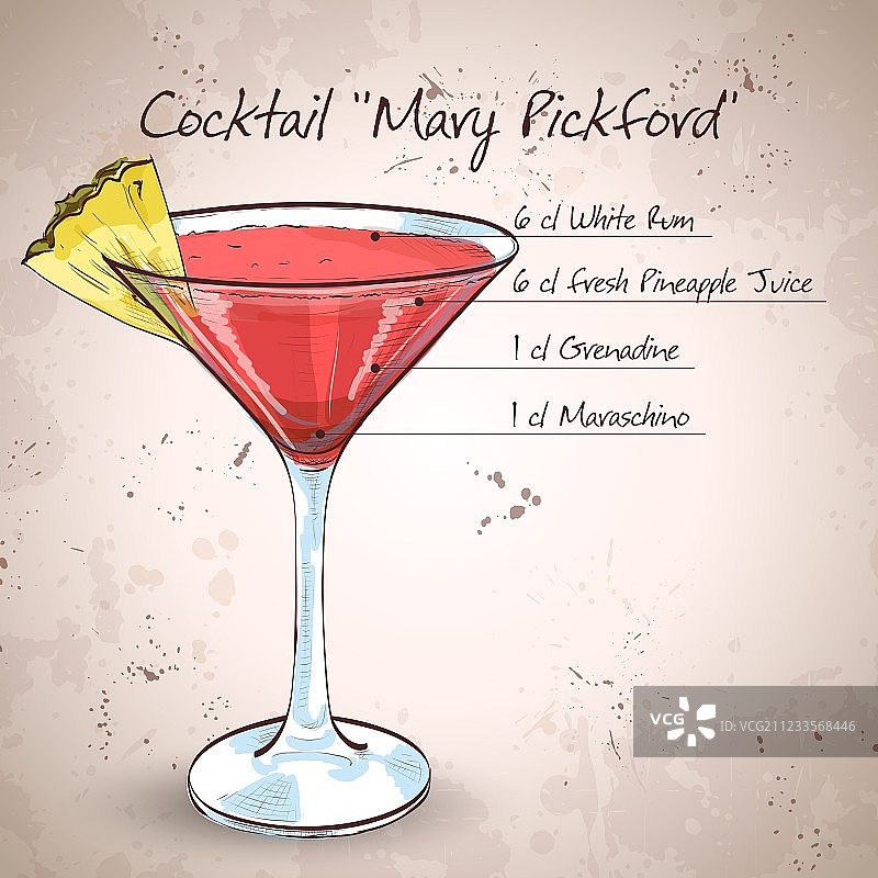 玛丽·皮克福特鸡尾酒图片素材