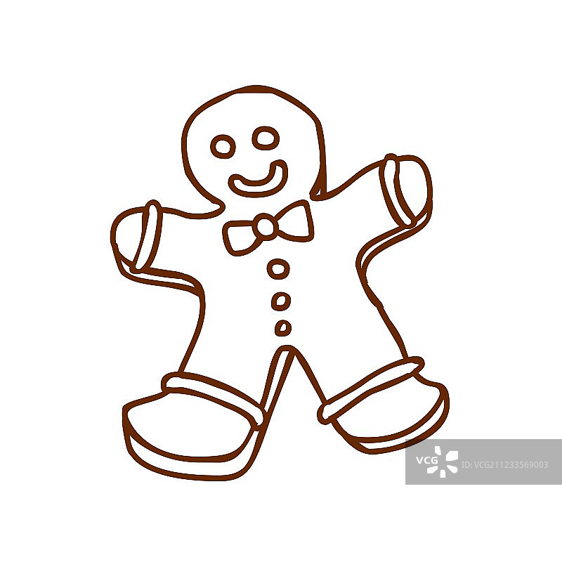 手绘姜饼人图片素材