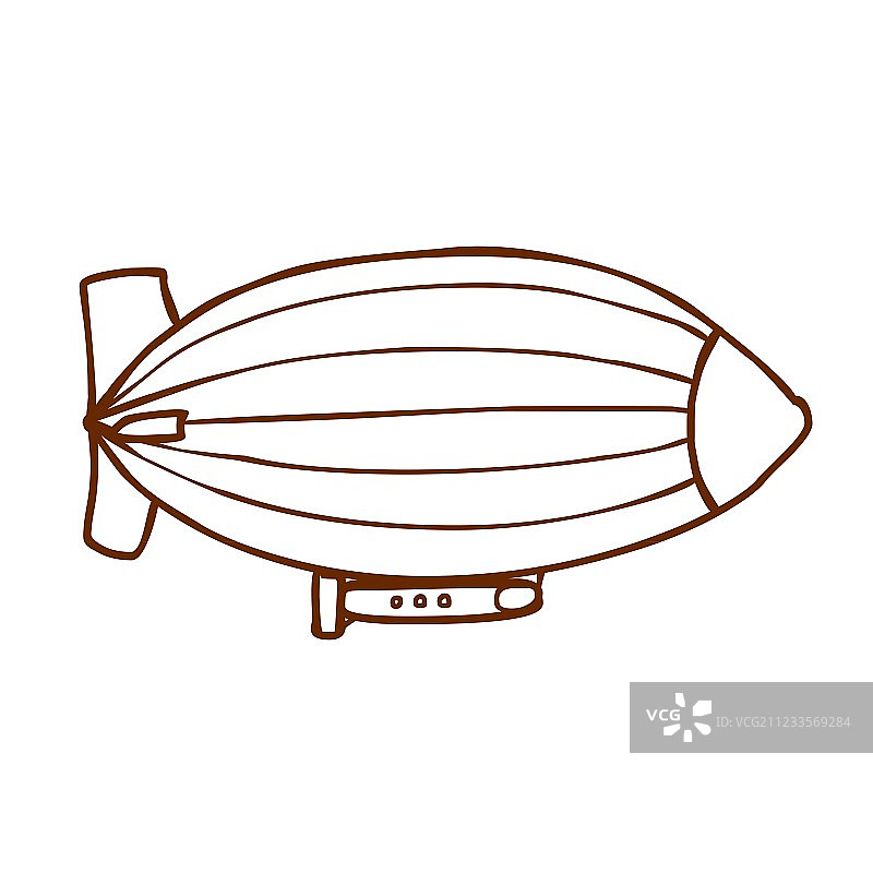 手绘飞艇图片素材