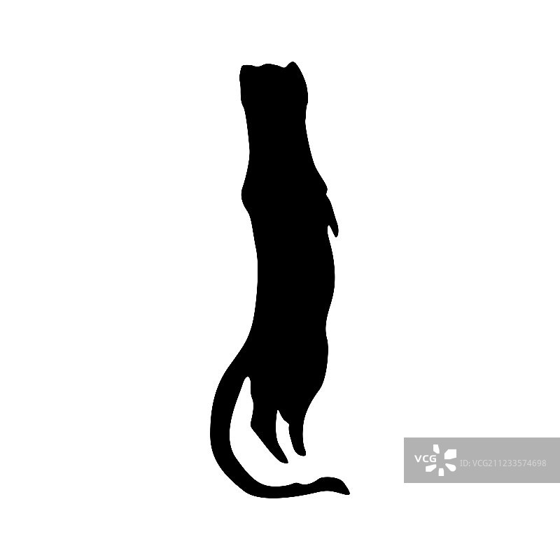 黑色的猫鼬轮廓图片素材