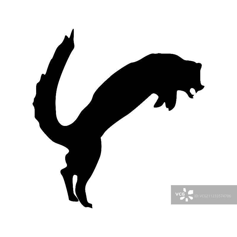 黑色的猫鼬轮廓图片素材