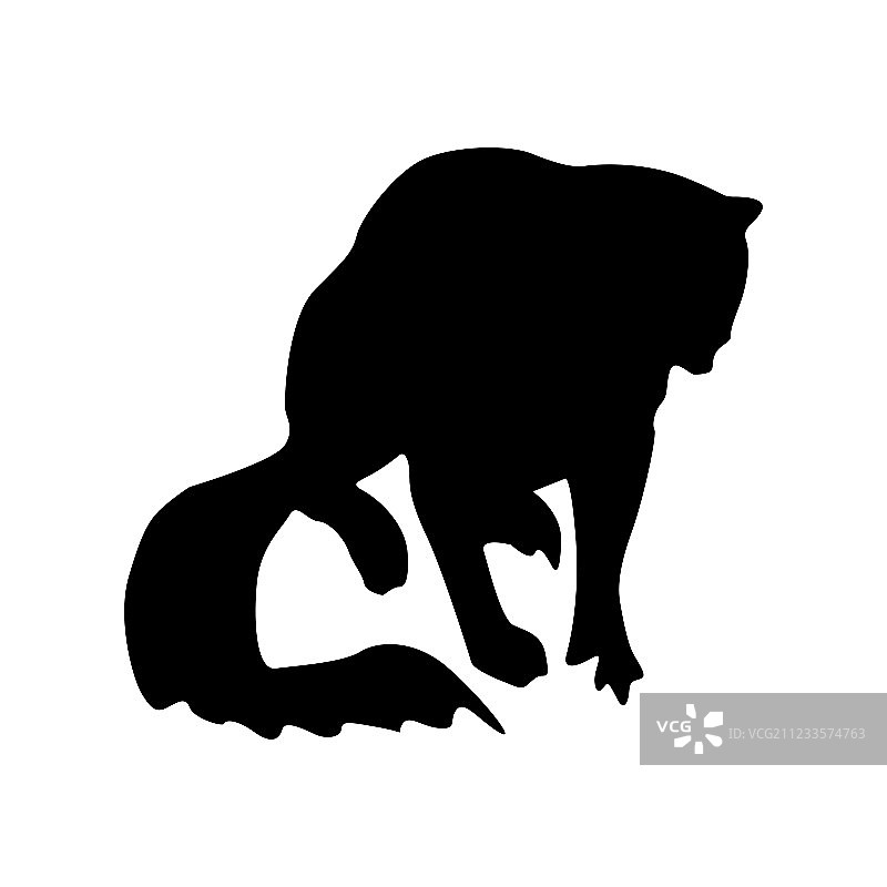 黑色的猫鼬轮廓图片素材