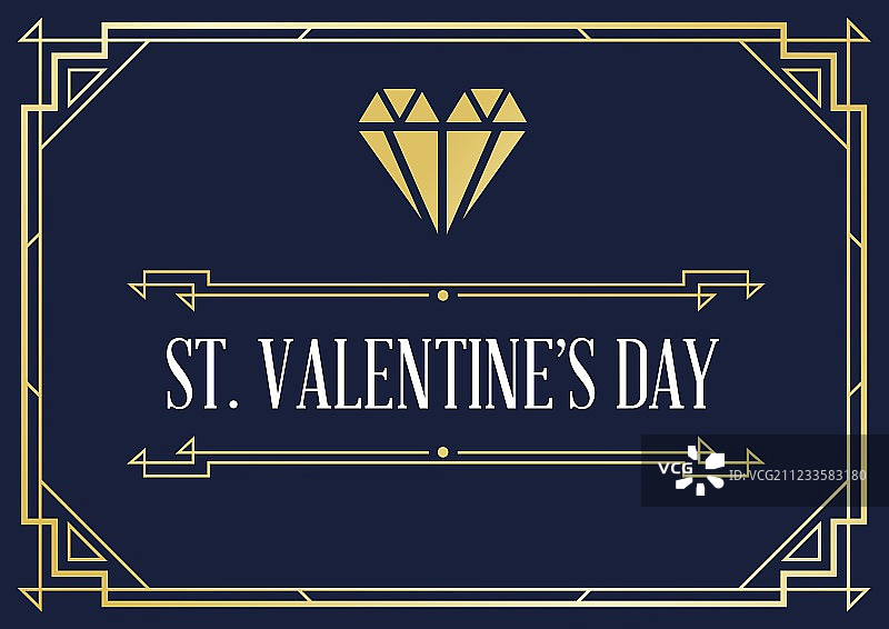 装饰艺术或新艺术风格的盖茨比主题邀请函图片素材