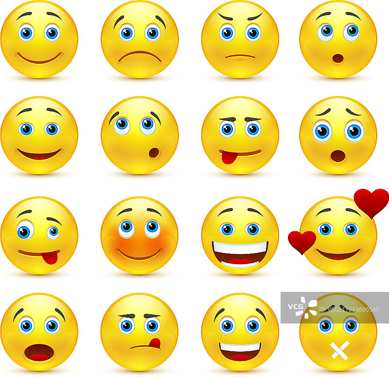 不同表情的笑脸合集图片素材
