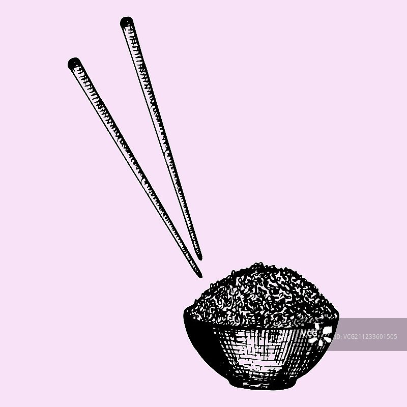 米饭碗筷图片素材