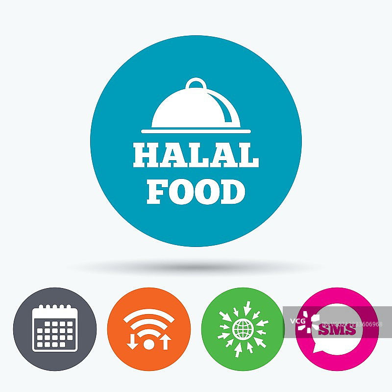 清真食品标志图标，天然食品图片素材