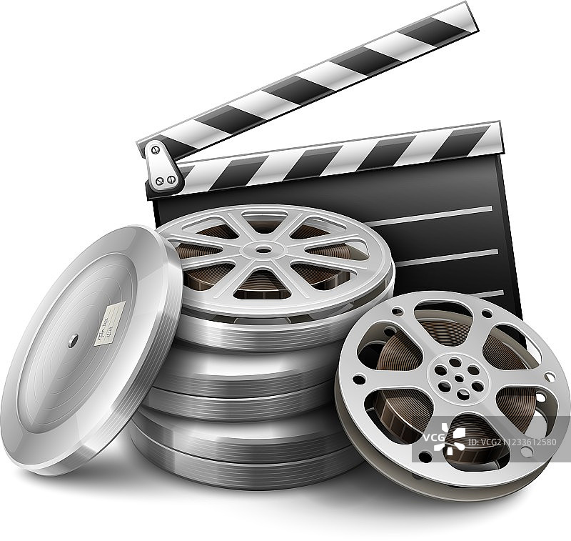 带磁带的电影胶片图片素材