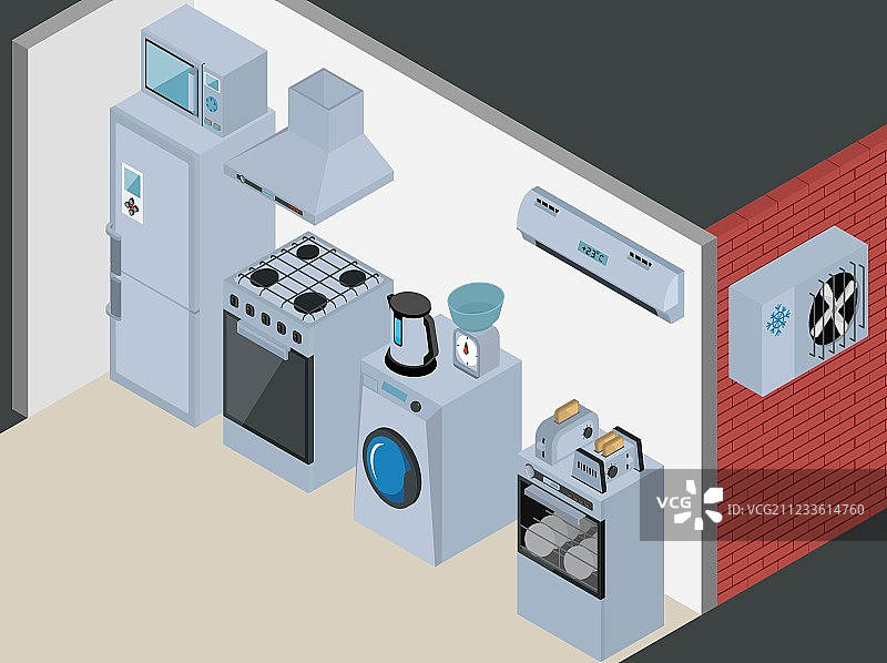 家用电器等距厨房图标图片素材