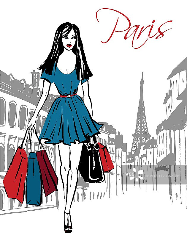 拿着购物袋的女人图片素材