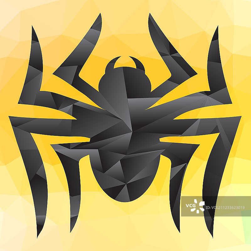 蜘蛛马赛克剪影图片素材