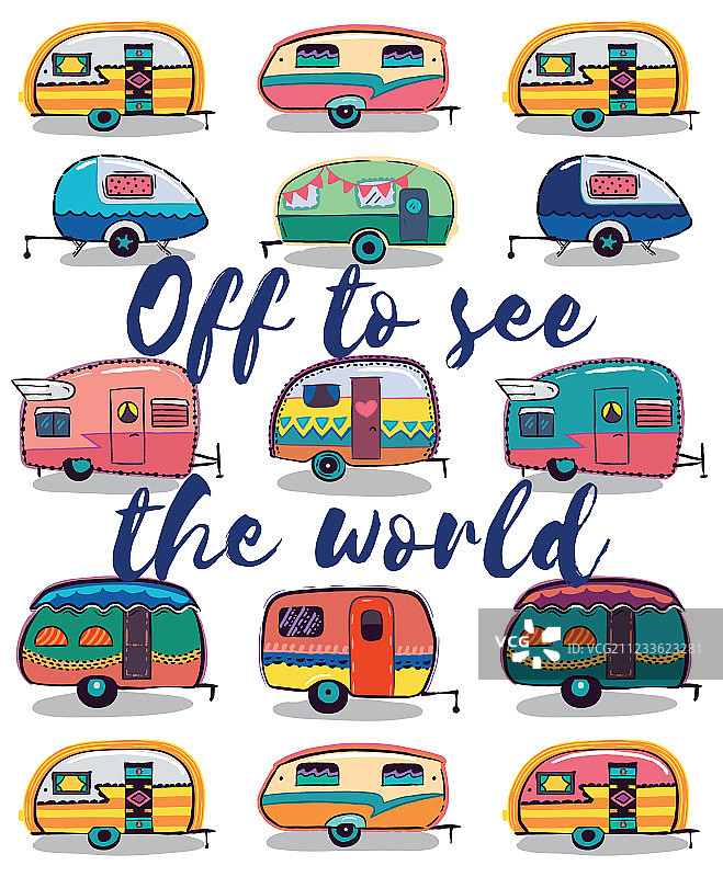 去看世界的快乐露营者卡片图片素材