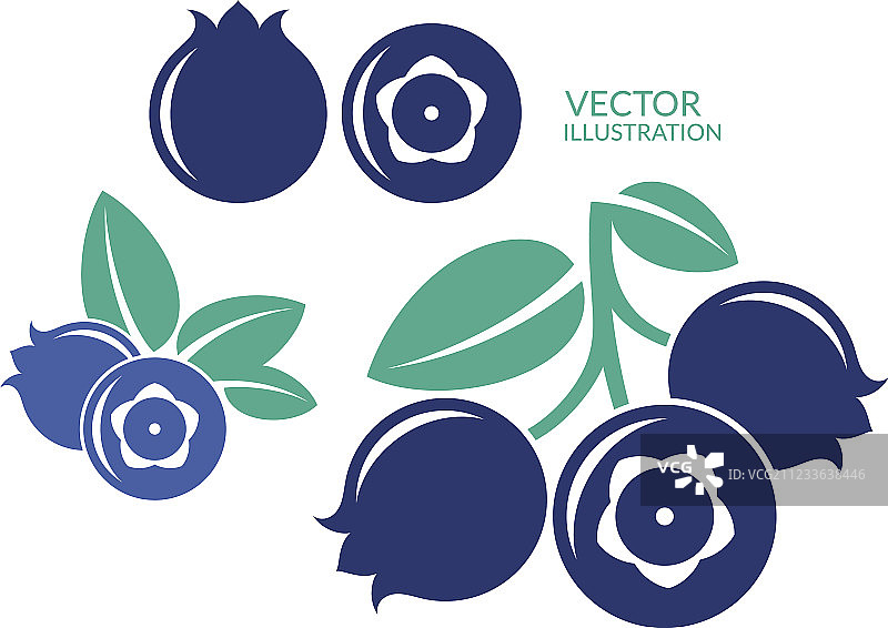 蓝莓图标集图片素材