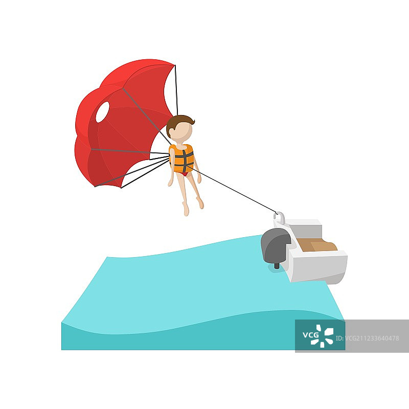 帆伞运动卡通图标图片素材