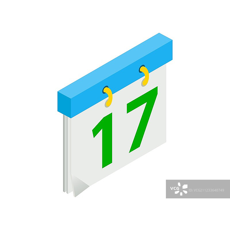 带有圣帕特里克节日期等距图标的日历图片素材