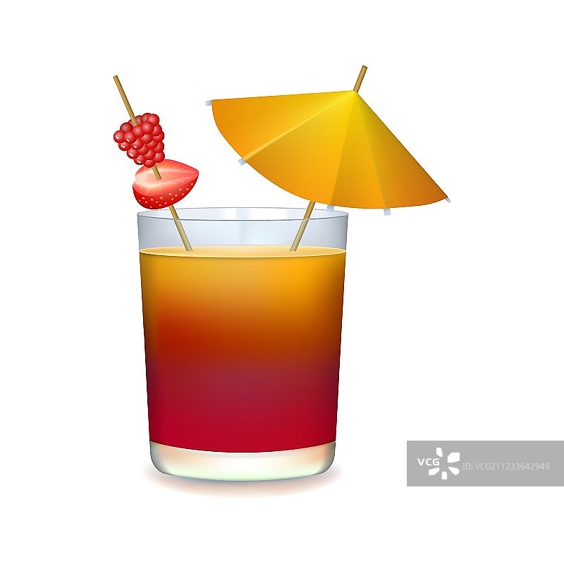 带伞的彩色鸡尾酒图片素材