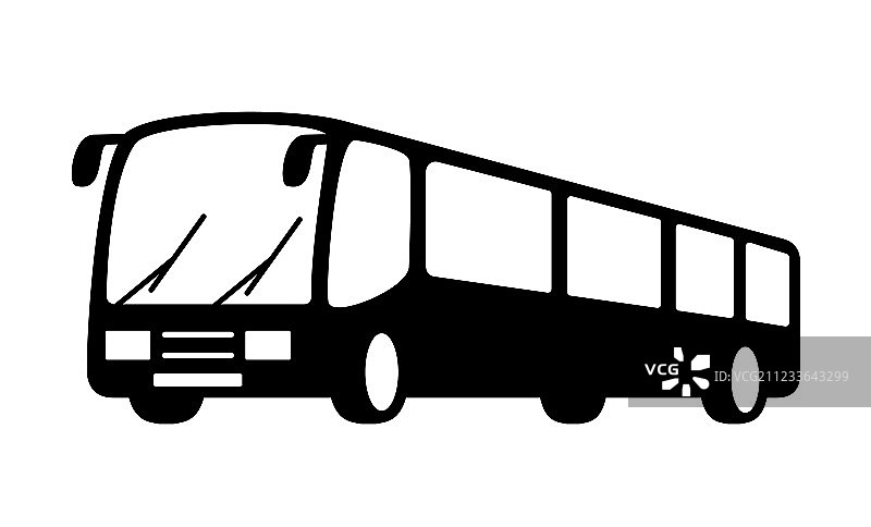 黑色巴士轮廓图片素材