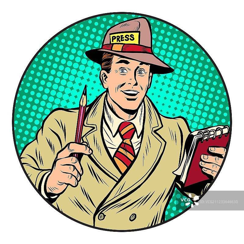 复古记者采访媒体图片素材